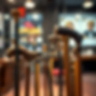 Diverse Cane Materials and Designs A selection of canes showcasing various materials and designs