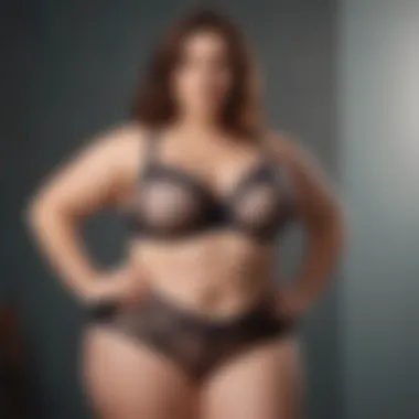 A confident individual showcasing body positivity in stylish plus size sexy underwear