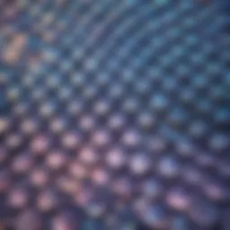 Close-up of iridescent fabric mimicking mermaid scales