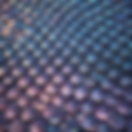 Close-up of iridescent fabric mimicking mermaid scales