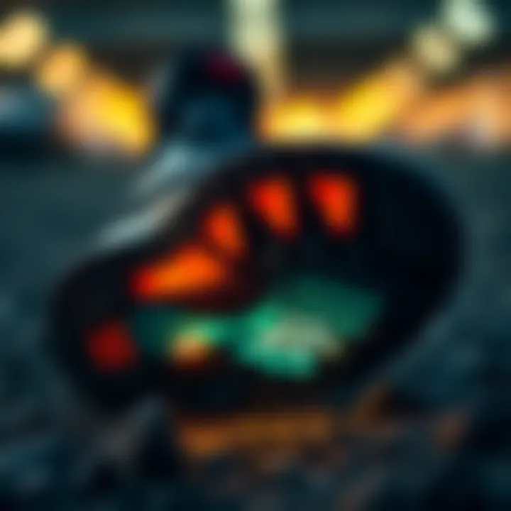 Close-up view of Merrell non-slip shoe sole with grip technology