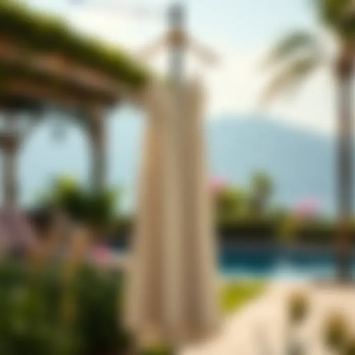 Elegant midi dress showcasing spaghetti straps in a serene outdoor setting