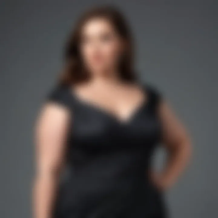 Trendy plus size black dress showcasing versatility for day or night.