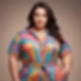 Stylish plus size coverall in a vibrant color