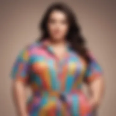 Stylish plus size coverall in a vibrant color