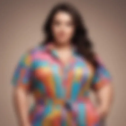 Stylish plus size coverall in a vibrant color