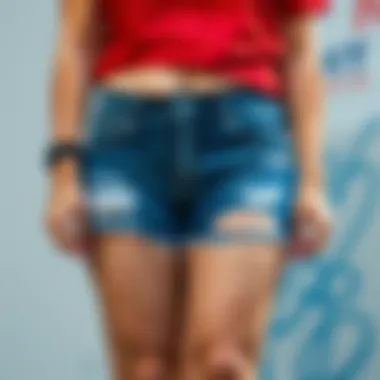 Stylish plus size destructed shorts with unique detailing