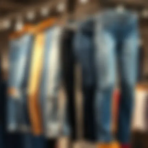 Stylish Display of Jeggings Stylish plus size pull on denim jeggings on display