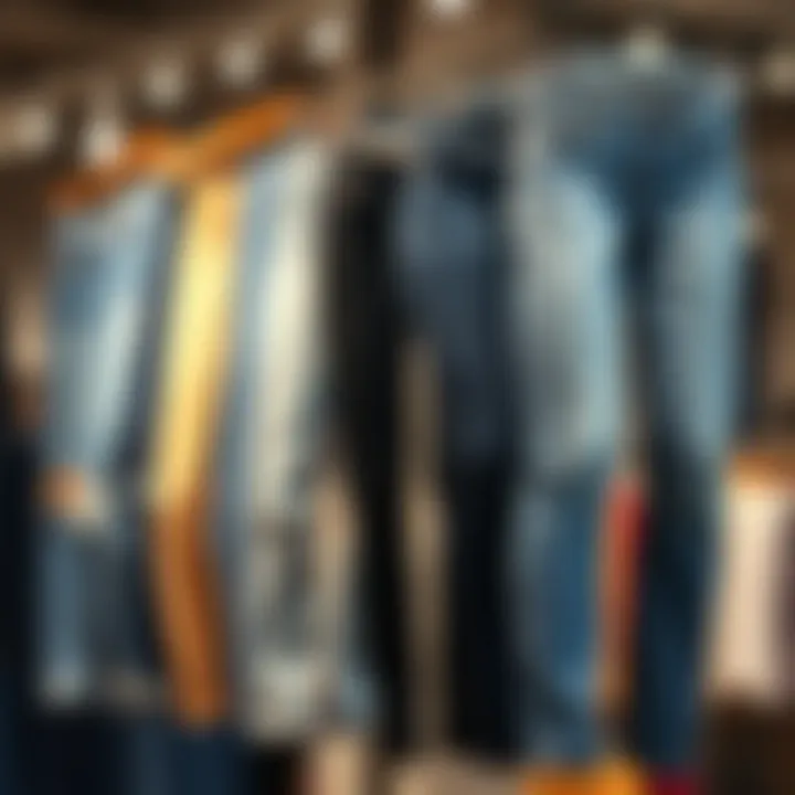 Stylish Display of Jeggings Stylish plus size pull on denim jeggings on display