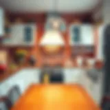 Elegant red brick backsplash enhancing kitchen decor