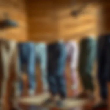 Variety of sauna pants in different colors and styles