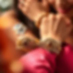 Elegant husband-wife bracelet set showcasing intricate designs