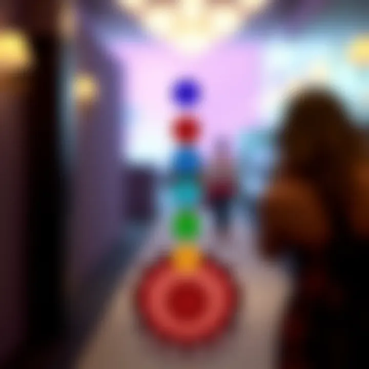 Illustration of the seven chakras with corresponding colors