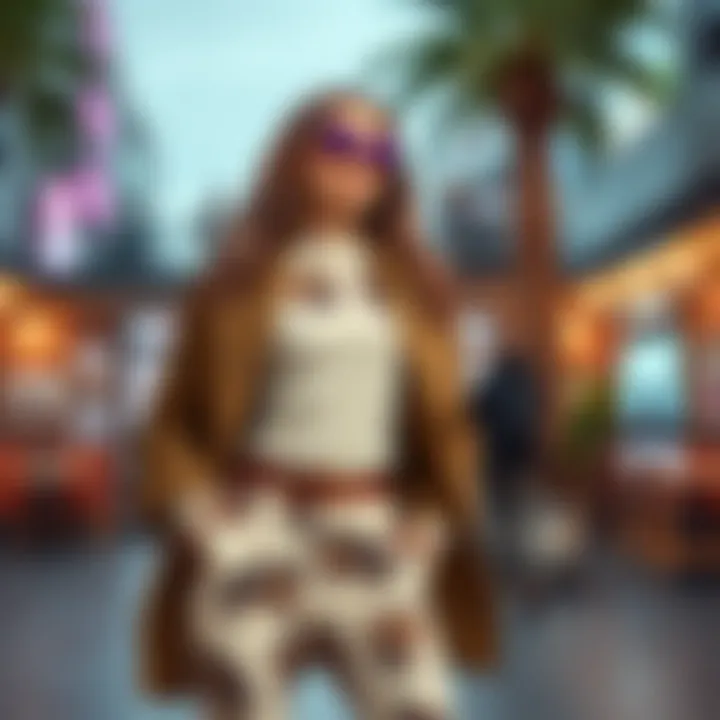 A stylish outfit incorporating sloth prints in a contemporary setting