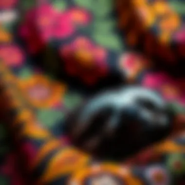 A vibrant sloth print fabric showcasing intricate designs