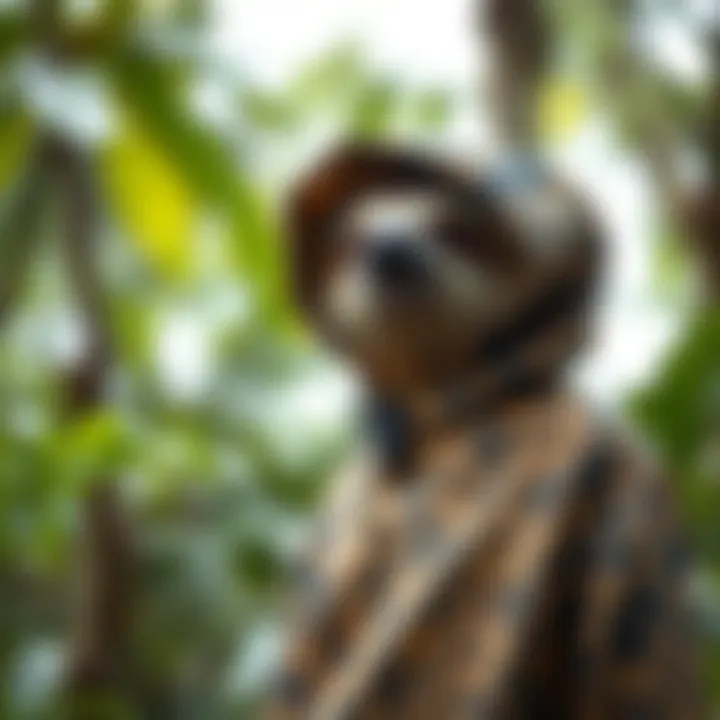 An eco-friendly sloth print garment emphasizing sustainability