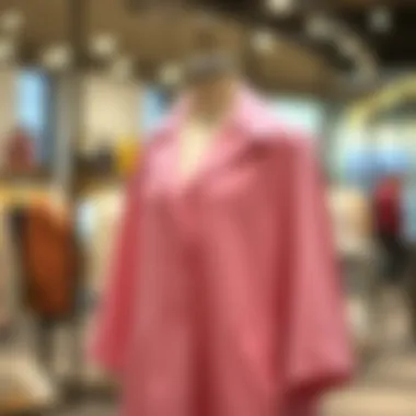 Elegant spring cape coat displayed on a mannequin