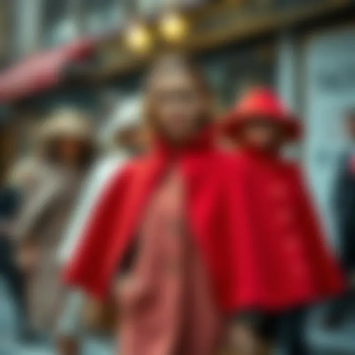 Historical illustration of capes in fashion over the decades