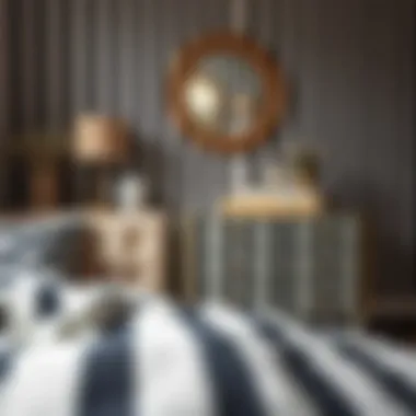 Creative use of striped contact paper on furniture