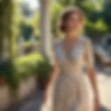 Elegant summer dress on a sunlit patio