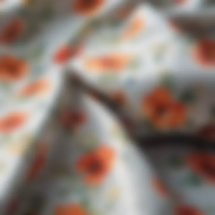 Close-up of fabric texture for summer dresses