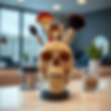 Stylish Integration in Modern Decor Stylish skull makeup brush holder integrated into modern decor