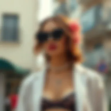 Stylish flower slide paired with contemporary fashion attire