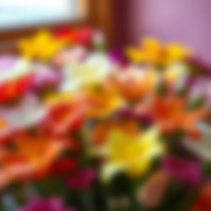 A collection of various flower slides in vibrant colors