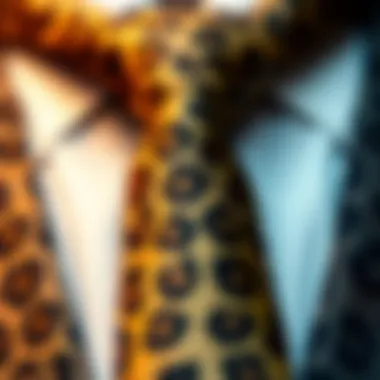 Intricate Patterns of Leopard Print Tie Close-up of a leopard print tie showcasing its intricate patterns and textures