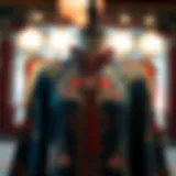 Elegant display of a traditional Chinese collar dress showcasing intricate embroidery