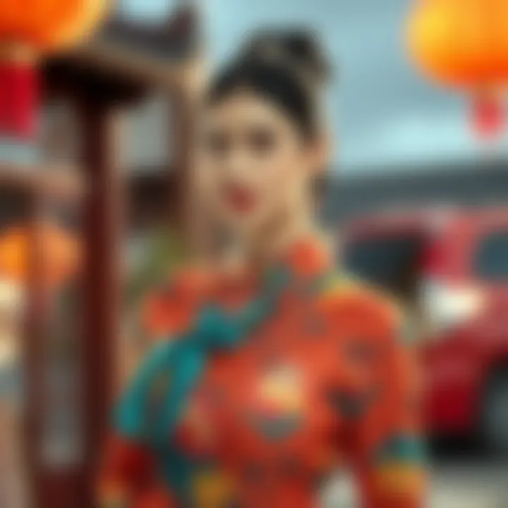 Modern interpretation of the Chinese collar dress in a vibrant fabric