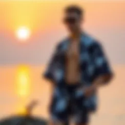 Exploring the Allure of Men’s Crane Print Kimonos Paired with Shorts Introduction