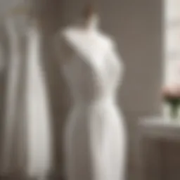 Elegant white dress on a mannequin