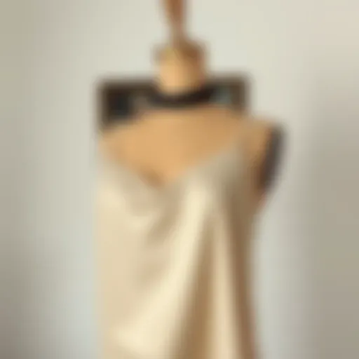 Elegant camisole draped on a vintage mannequin