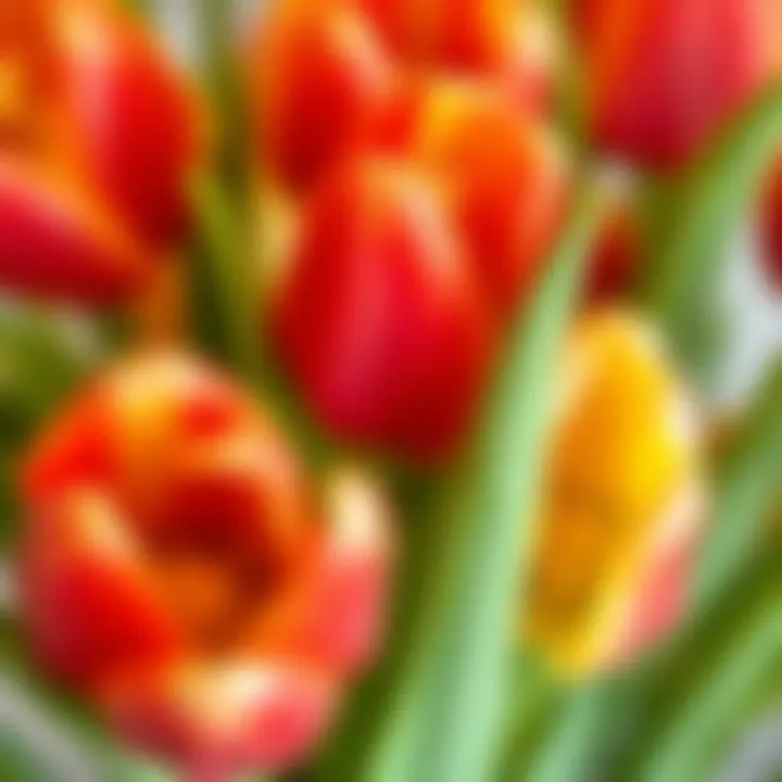 Intricate Details of Tulip Fake Flowers Close-up of lifelike tulip fake flowers showcasing intricate details
