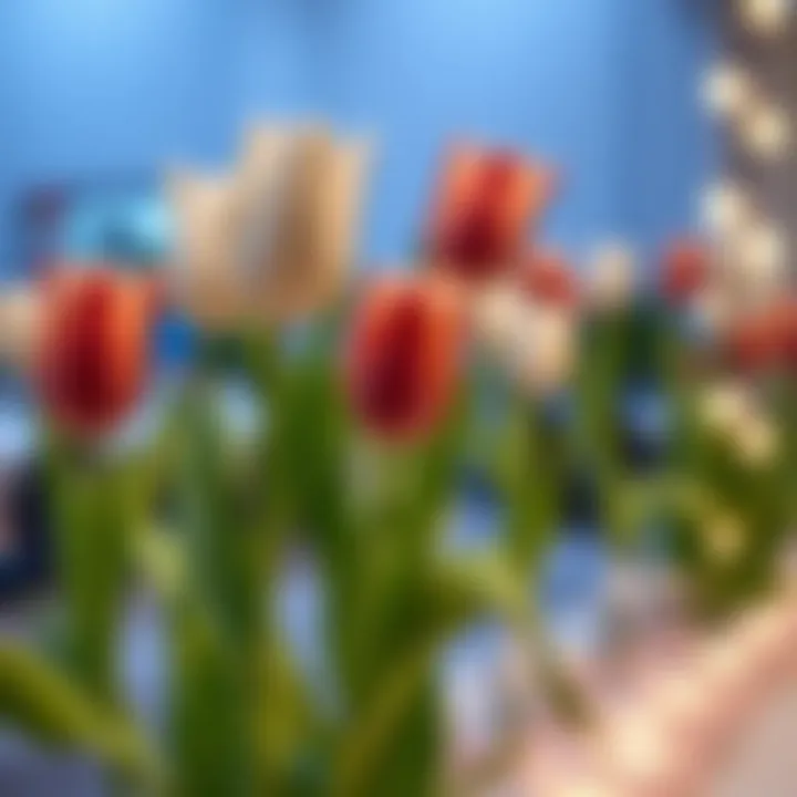 Stunning Event Decorations with Tulip Fake Flowers Tulip fake flowers used in event decorations creating a stunning atmosphere