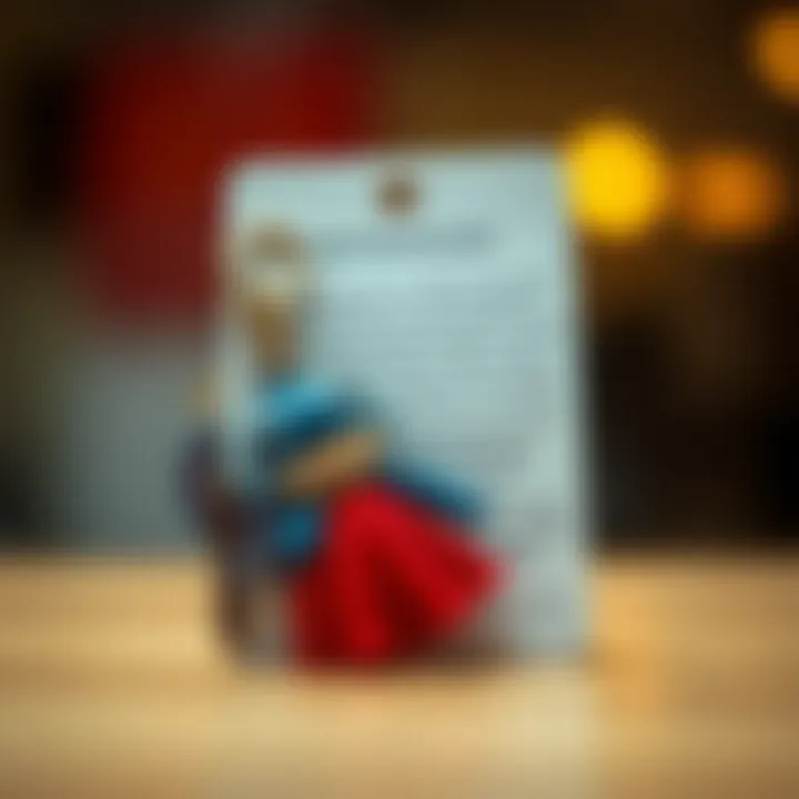 A personal story card accompanying an angel stitch keychain, emphasizing its sentimental value.