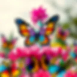 Colorful butterfly-themed party hat design