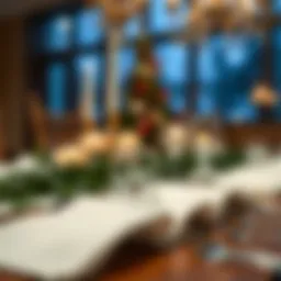 Elegant snowflake napkin arrangement on a festive dining table