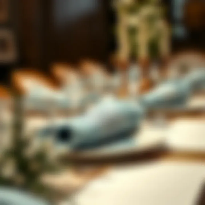 Beautifully styled table setting featuring snowflake napkins in seasonal colors