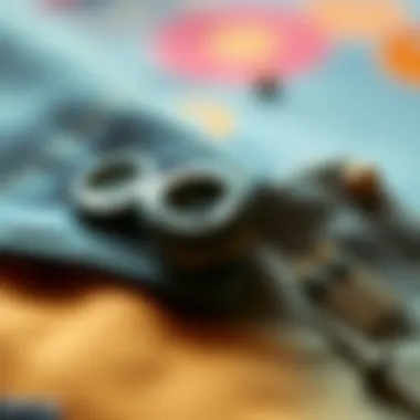 Close-up view of button nail applications in fabric