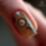 Artistic rendering of button nail design