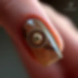 Artistic rendering of button nail design