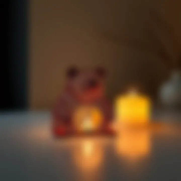 Modern bear candle holder in a minimalist setting