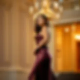 Elegant bodycon slit prom dress in a luxurious fabric