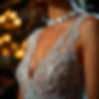 Intricate Details of Bodycon Slit Dress Close-up of intricate detailing on a bodycon slit prom dress