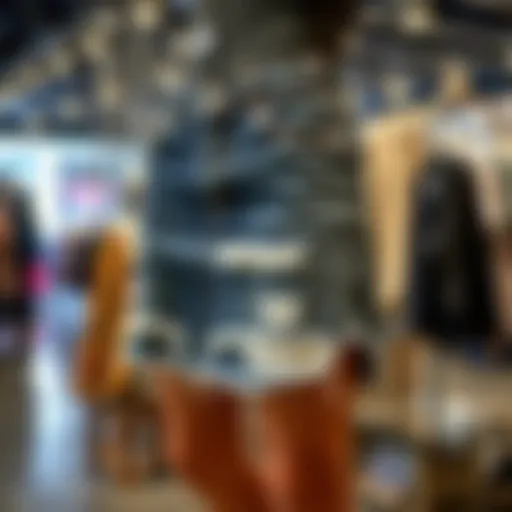 Stylish distressed denim skirt on display