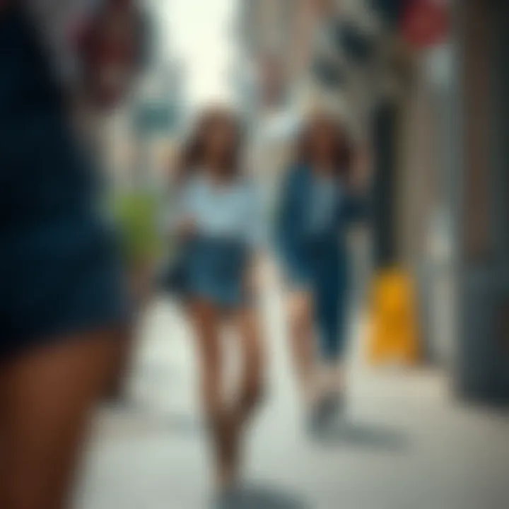 Variety of styling options for denim skirts