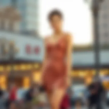 Stylish bandage dress complemented with accessories