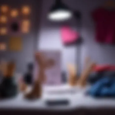 Tabletop lightbox in a creative crafting setup